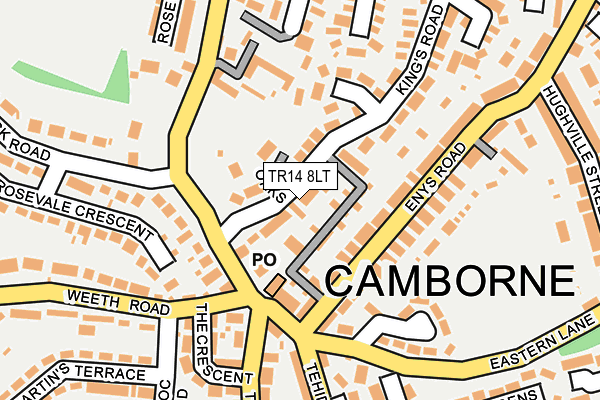 TR14 8LT map - OS OpenMap – Local (Ordnance Survey)