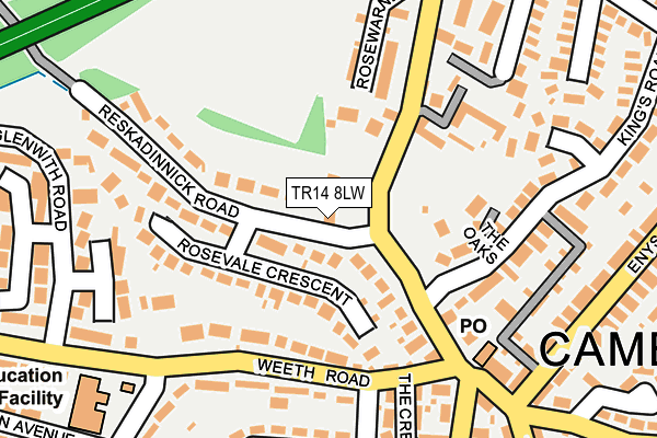 TR14 8LW map - OS OpenMap – Local (Ordnance Survey)