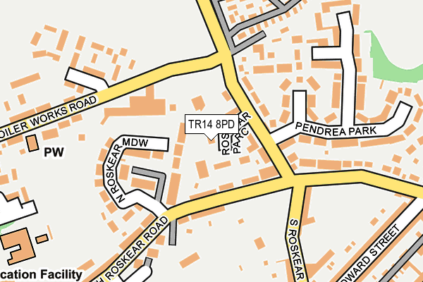 TR14 8PD map - OS OpenMap – Local (Ordnance Survey)