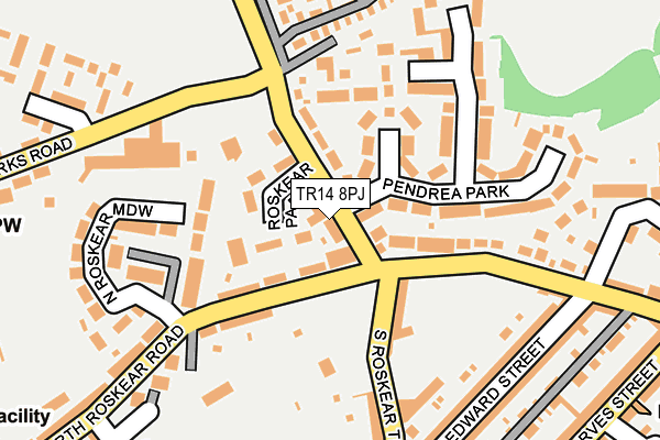 TR14 8PJ map - OS OpenMap – Local (Ordnance Survey)