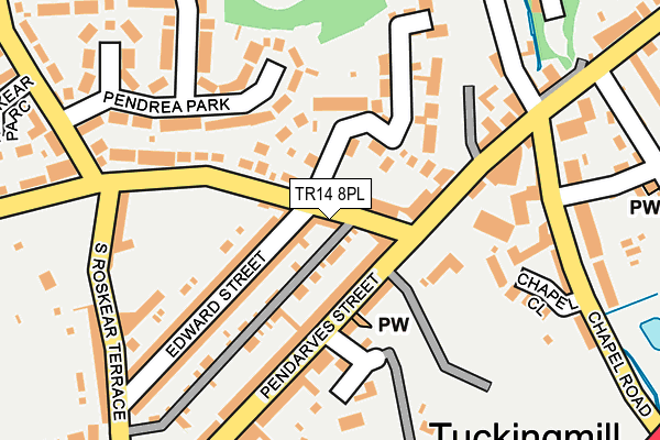 TR14 8PL map - OS OpenMap – Local (Ordnance Survey)