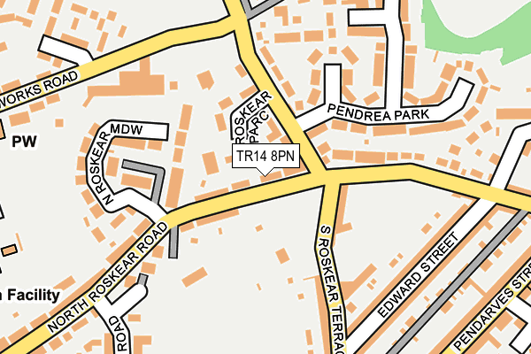 TR14 8PN map - OS OpenMap – Local (Ordnance Survey)