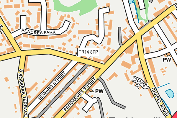 TR14 8PP map - OS OpenMap – Local (Ordnance Survey)