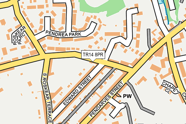 TR14 8PR map - OS OpenMap – Local (Ordnance Survey)