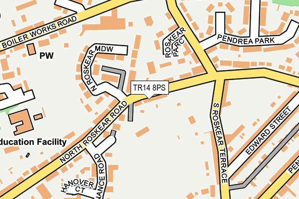 TR14 8PS map - OS OpenMap – Local (Ordnance Survey)