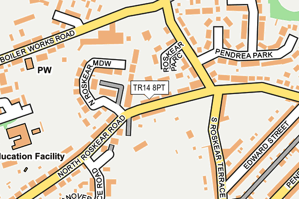 TR14 8PT map - OS OpenMap – Local (Ordnance Survey)