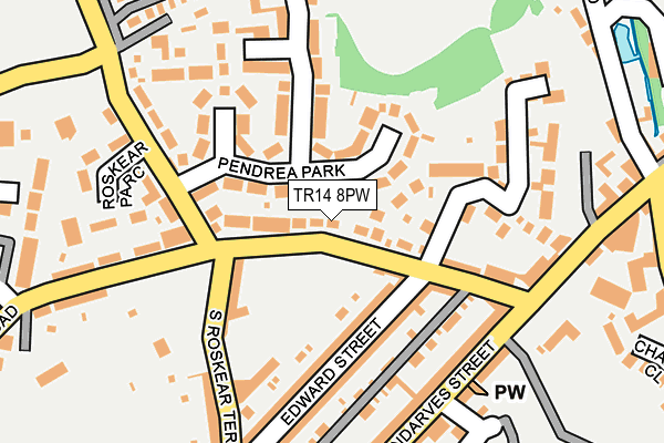 TR14 8PW map - OS OpenMap – Local (Ordnance Survey)