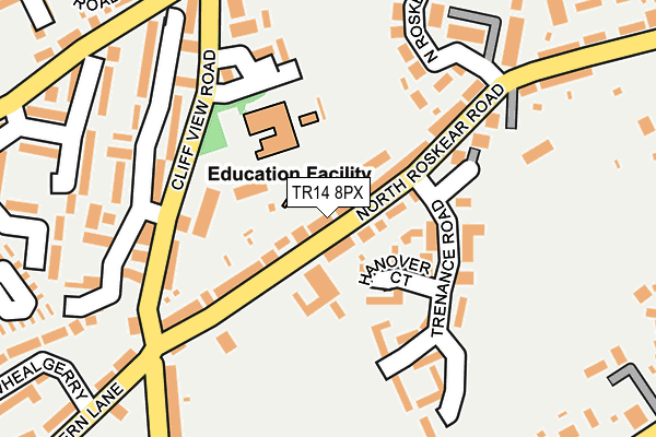 TR14 8PX map - OS OpenMap – Local (Ordnance Survey)