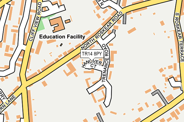 TR14 8PY map - OS OpenMap – Local (Ordnance Survey)