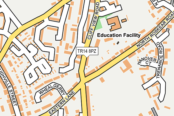 TR14 8PZ map - OS OpenMap – Local (Ordnance Survey)