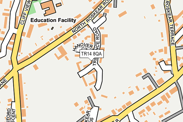 TR14 8QA map - OS OpenMap – Local (Ordnance Survey)