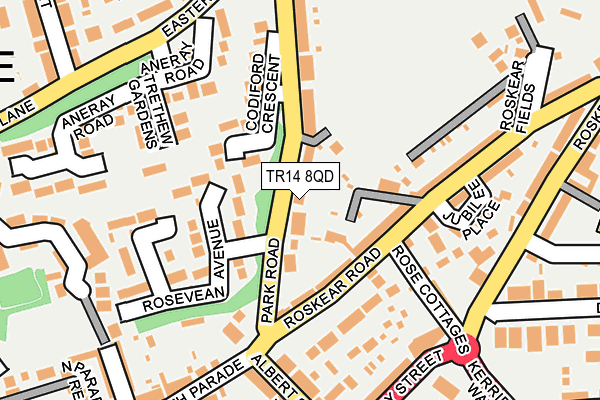 TR14 8QD map - OS OpenMap – Local (Ordnance Survey)