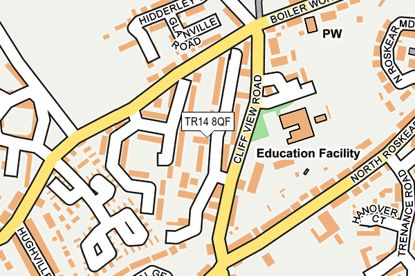 TR14 8QF map - OS OpenMap – Local (Ordnance Survey)