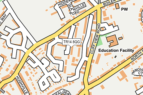 TR14 8QG map - OS OpenMap – Local (Ordnance Survey)