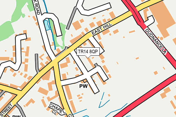 TR14 8QP map - OS OpenMap – Local (Ordnance Survey)