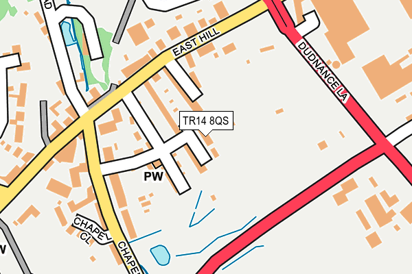 TR14 8QS map - OS OpenMap – Local (Ordnance Survey)