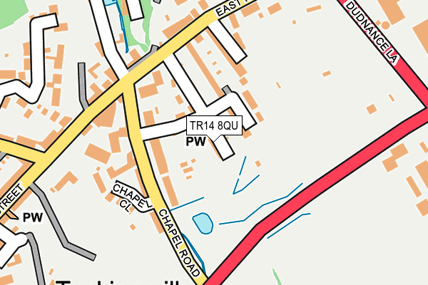 TR14 8QU map - OS OpenMap – Local (Ordnance Survey)