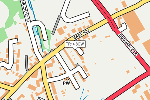 TR14 8QW map - OS OpenMap – Local (Ordnance Survey)