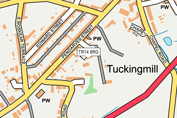 TR14 8RG map - OS OpenMap – Local (Ordnance Survey)