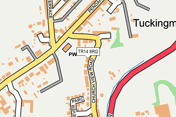 TR14 8RQ map - OS OpenMap – Local (Ordnance Survey)