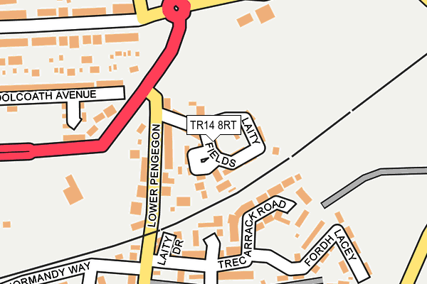 TR14 8RT map - OS OpenMap – Local (Ordnance Survey)