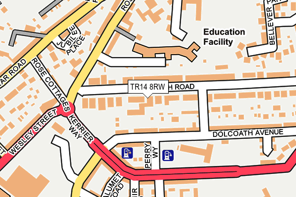 TR14 8RW map - OS OpenMap – Local (Ordnance Survey)