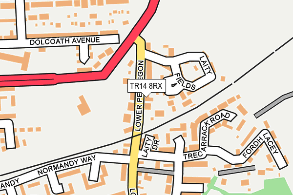 TR14 8RX map - OS OpenMap – Local (Ordnance Survey)