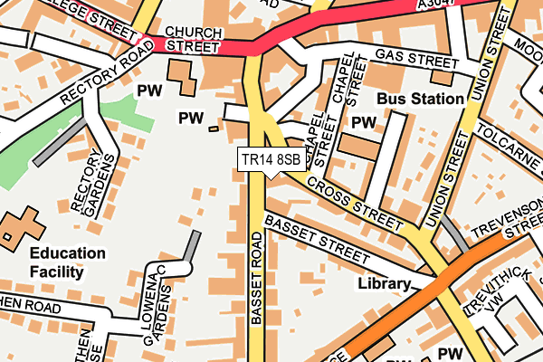 TR14 8SB map - OS OpenMap – Local (Ordnance Survey)
