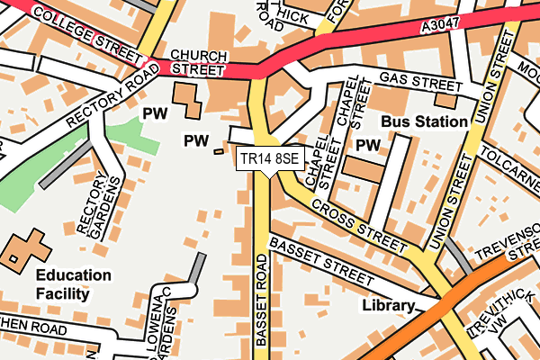 TR14 8SE map - OS OpenMap – Local (Ordnance Survey)