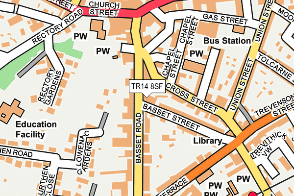 TR14 8SF map - OS OpenMap – Local (Ordnance Survey)