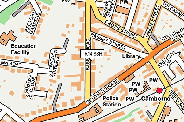 TR14 8SH map - OS OpenMap – Local (Ordnance Survey)