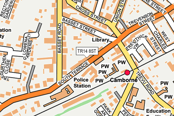 TR14 8ST map - OS OpenMap – Local (Ordnance Survey)