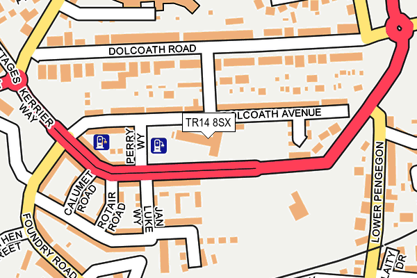 TR14 8SX map - OS OpenMap – Local (Ordnance Survey)