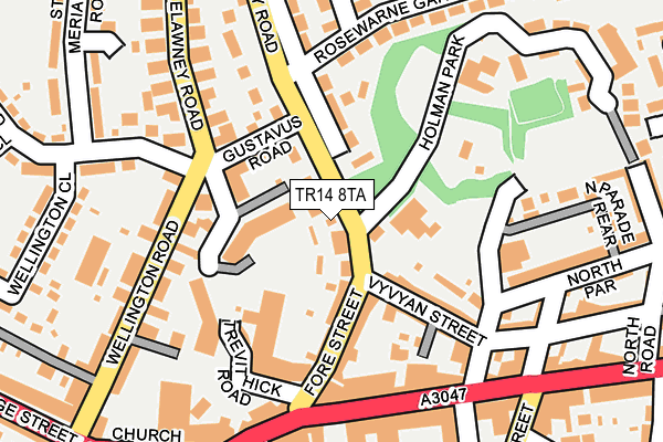 TR14 8TA map - OS OpenMap – Local (Ordnance Survey)