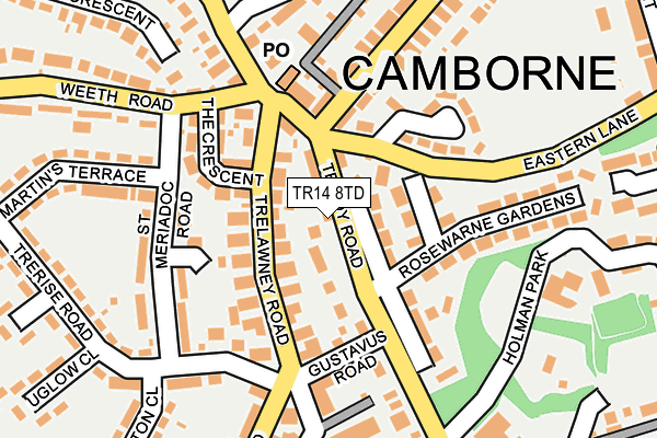 TR14 8TD map - OS OpenMap – Local (Ordnance Survey)
