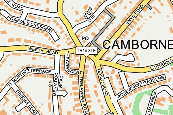 TR14 8TE map - OS OpenMap – Local (Ordnance Survey)