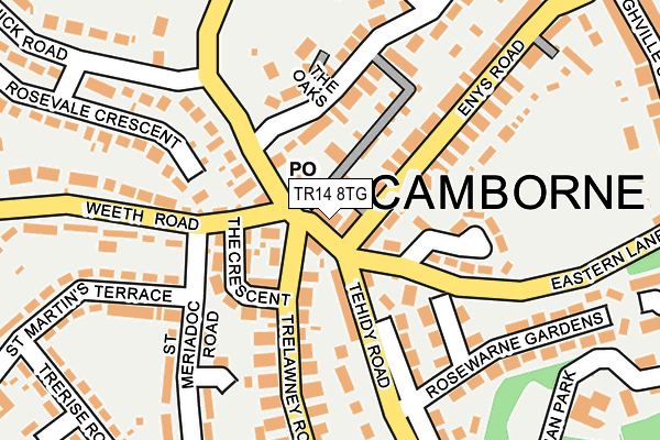 TR14 8TG map - OS OpenMap – Local (Ordnance Survey)