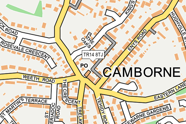 TR14 8TJ map - OS OpenMap – Local (Ordnance Survey)