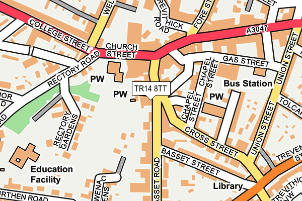 TR14 8TT map - OS OpenMap – Local (Ordnance Survey)