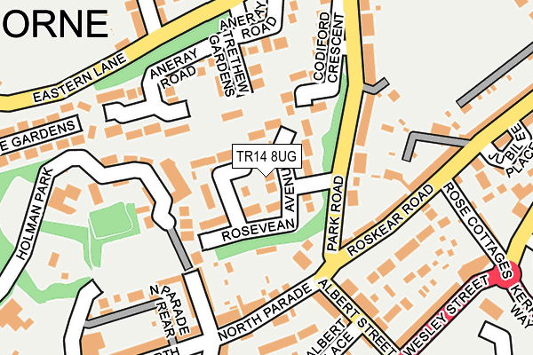 TR14 8UG map - OS OpenMap – Local (Ordnance Survey)