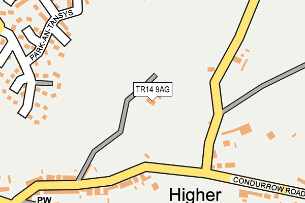 TR14 9AG map - OS OpenMap – Local (Ordnance Survey)