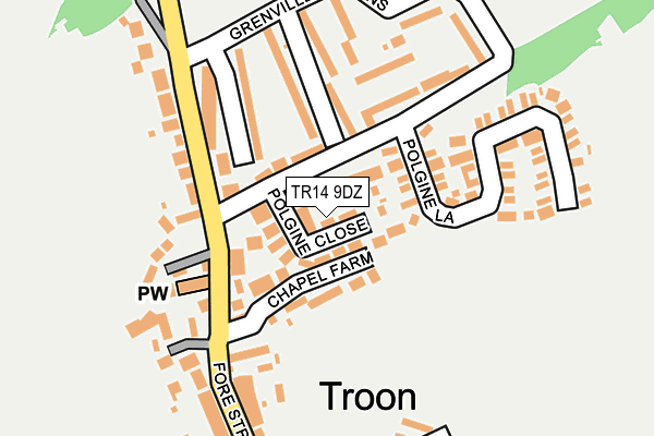 TR14 9DZ map - OS OpenMap – Local (Ordnance Survey)