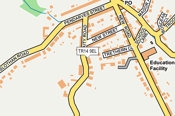 TR14 9EL map - OS OpenMap – Local (Ordnance Survey)