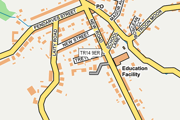 TR14 9ER map - OS OpenMap – Local (Ordnance Survey)