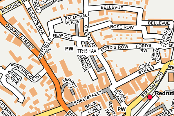 TR15 1AA map - OS OpenMap – Local (Ordnance Survey)