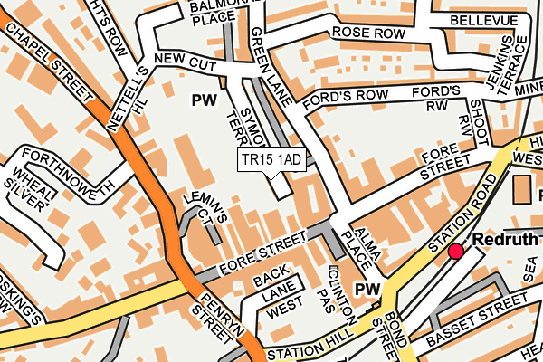 TR15 1AD map - OS OpenMap – Local (Ordnance Survey)