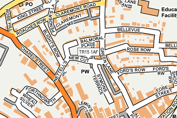 TR15 1AF map - OS OpenMap – Local (Ordnance Survey)