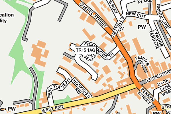 TR15 1AG map - OS OpenMap – Local (Ordnance Survey)