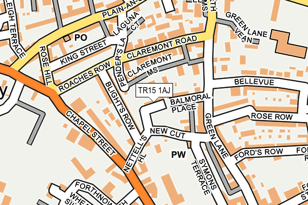 TR15 1AJ map - OS OpenMap – Local (Ordnance Survey)