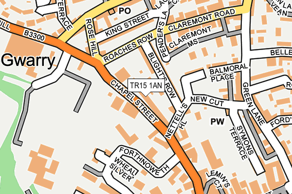 TR15 1AN map - OS OpenMap – Local (Ordnance Survey)